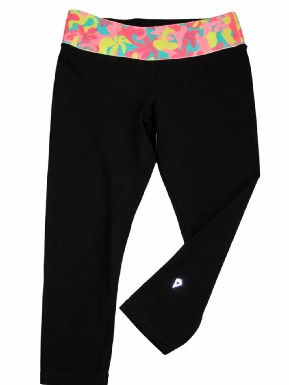 Ivivva Girl by Lululemon 🍋Rhythmic black Crop Luon leggings size 14